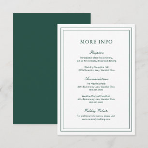 Gertude Emerald Green Classic Elegant Wedding Enclosure Card