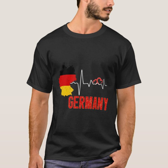 Gery Flag Map Hebeat For Ger Pride T-Shirt (Front)