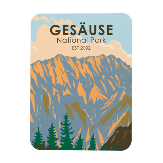 Gesause National Park Austria Vintage Magnet (Vertical)