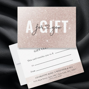 GESCHÄFTSGESCHENKZERTIFIKAT Rosegold Glitter
