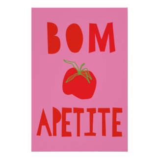 Geschmackvolles Poster; Bom Apetite=Guten Appetit Poster