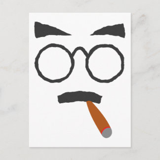 Gesicht Zigarre face cigar Postcard