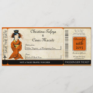 Gesiha Boarding Pass Wedding Invitation
