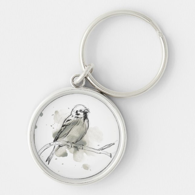 Gestural Bird Study Key Ring (Front)