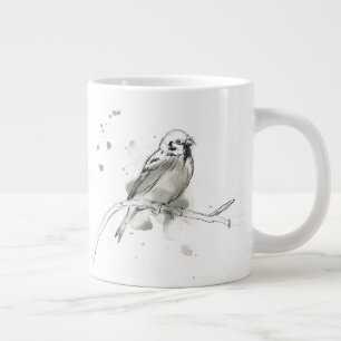 Gestural Bird Study Large Coffee Mug