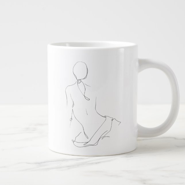 Gestural Contour Large Coffee Mug (Right)