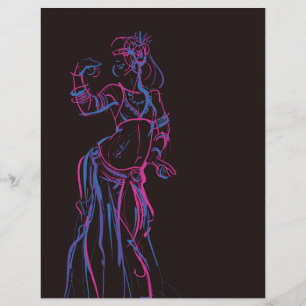 Gesture sketch drawing  tribal fusion bellydancer flyer
