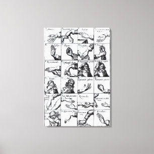 Gestures for miming  John Bulwer's 'Chrilogia Canvas Print