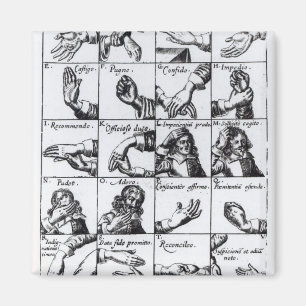 Gestures for miming  John Bulwer's 'Chrilogia Magnet