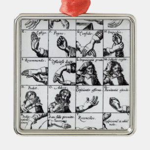 Gestures for miming John Bulwer's 'Chrilogia Metal Tree Decoration