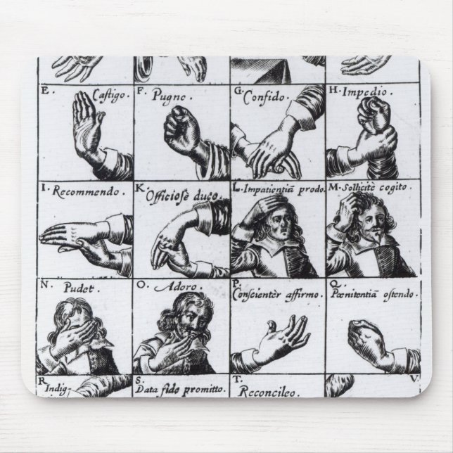 Gestures for miming  John Bulwer's 'Chrilogia Mouse Mat (Front)