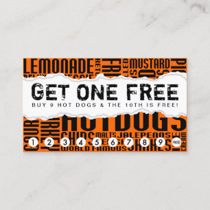 get 1 free HOT DOG Loyalty Card