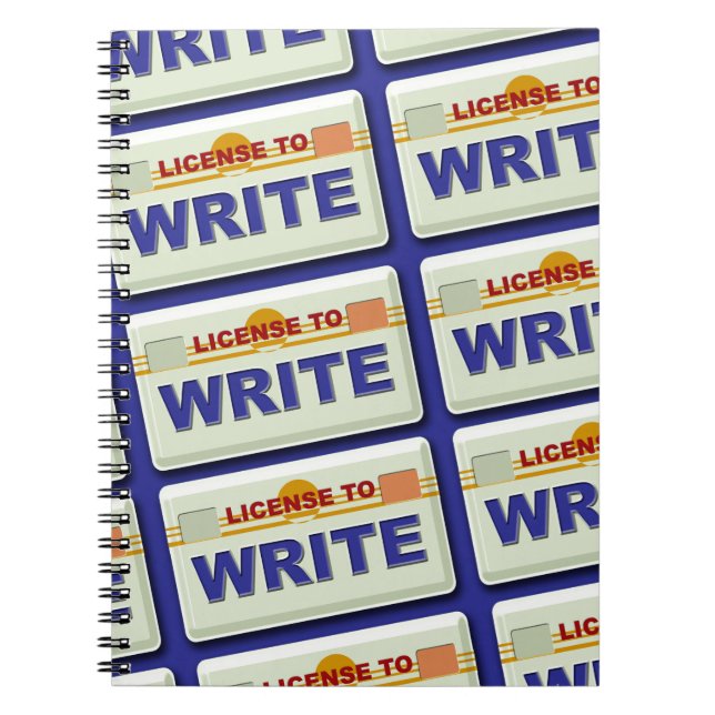 Get a License to Write Fun Author Pattern Notebook (Front)