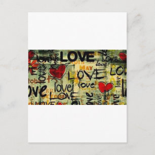 Get A Little Love Graffiti Postcard