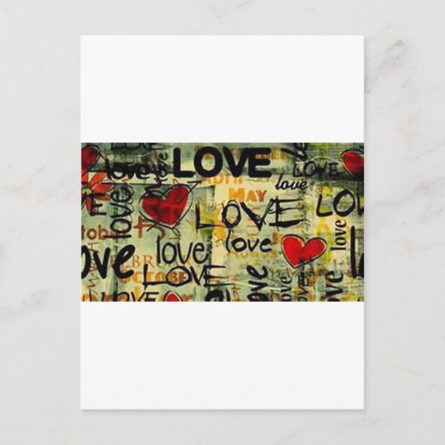 Get A Little Love Graffiti Postcard (Front)