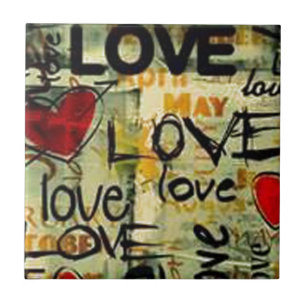 Get A Little Love Graffiti Tile