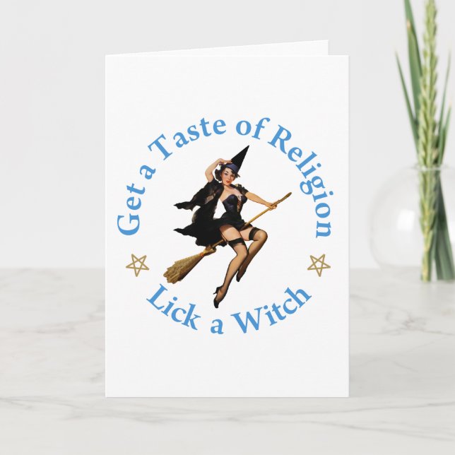 Get a Taste of Religion - Lick a Witch Card (Front)