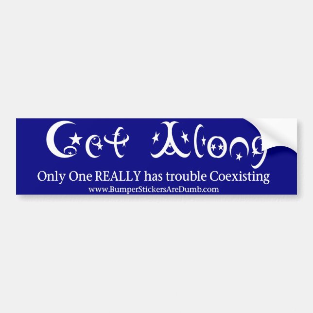 Get Along (Coexist Parody Sticker) Bumper Sticker (Front)
