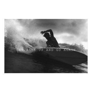Get Back Up And Go Again - Surfer battling rough Photo Print