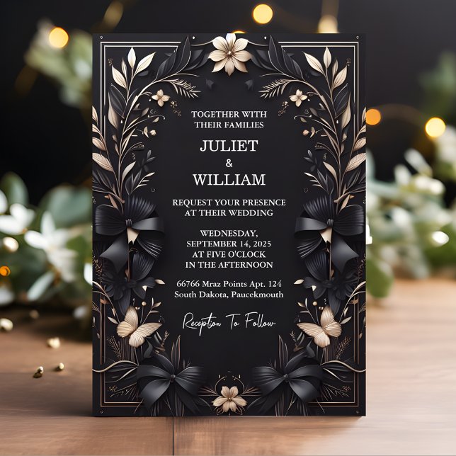 Get Banners Bows Satin Chic Ribbon Cutting Wedding Invitation (Creator Uploaded)