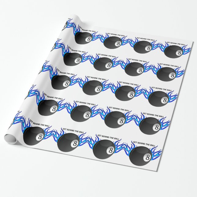 Get Behind the 8 BALL Wrapping Paper (Unrolled)