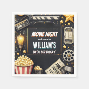 Get boy Camping Popcorn Movie Night 13th birthday Napkin