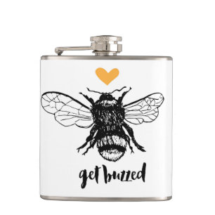 Get Buzzed Honey Bee Flask