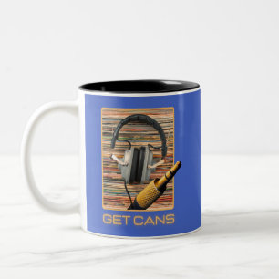 Get Cans Headphones Audio Audiophiles Two-Tone Coffee Mug