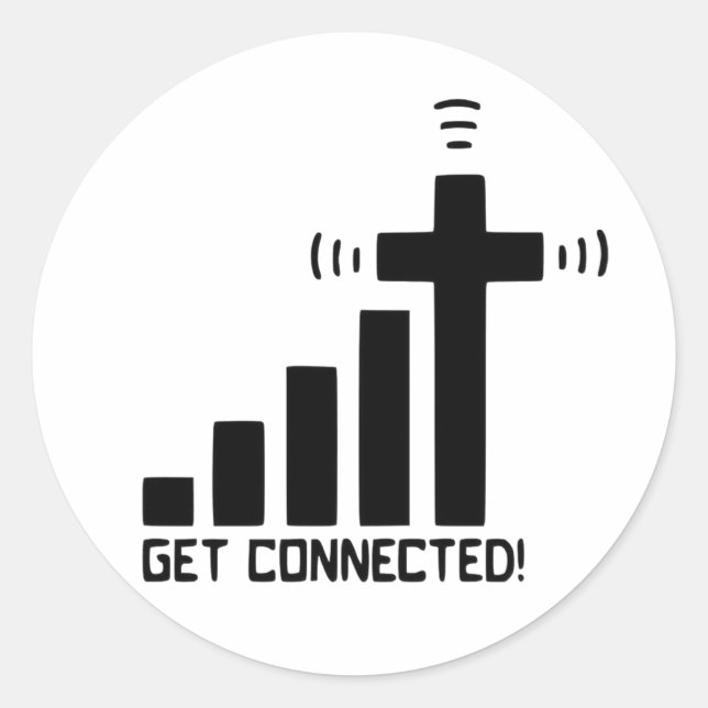 Get Connected! Christian Theme Classic Round Sticker (Front)