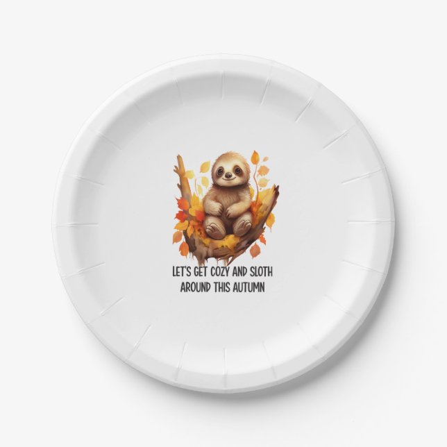 Get Cosy and Sloth Around This Autumn Paper Plate (Front)
