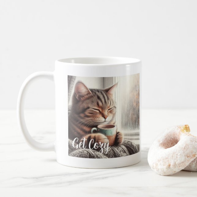 Get Cosy Cat  Coffee Mug (With Donut)