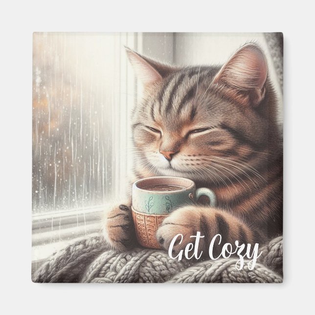 Get Cosy Cat Magnet (Front)