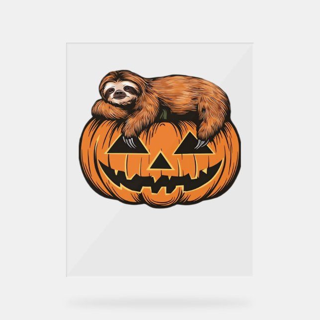 Get Cosy with Our Halloween Sloth T-Shirt – The Ul Acrylic Sign (Front)