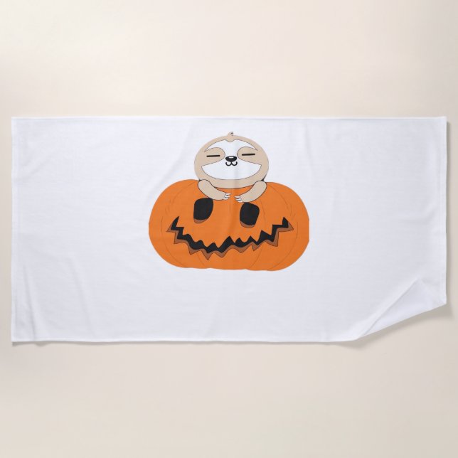 Get Cosy with Our Halloween Sloth T-Shirt – The Ul Beach Towel (Front)