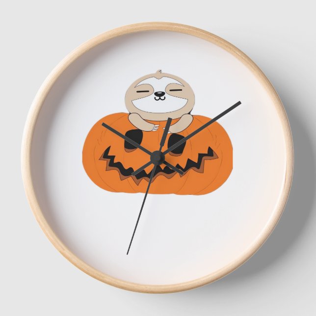 Get Cosy with Our Halloween Sloth T-Shirt – The Ul Clock (Front)