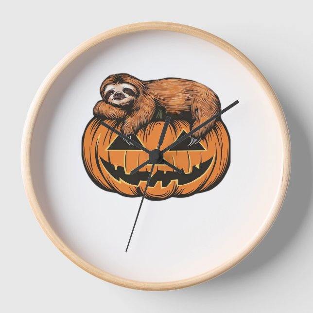 Get Cosy with Our Halloween Sloth T-Shirt – The Ul Clock (Front)