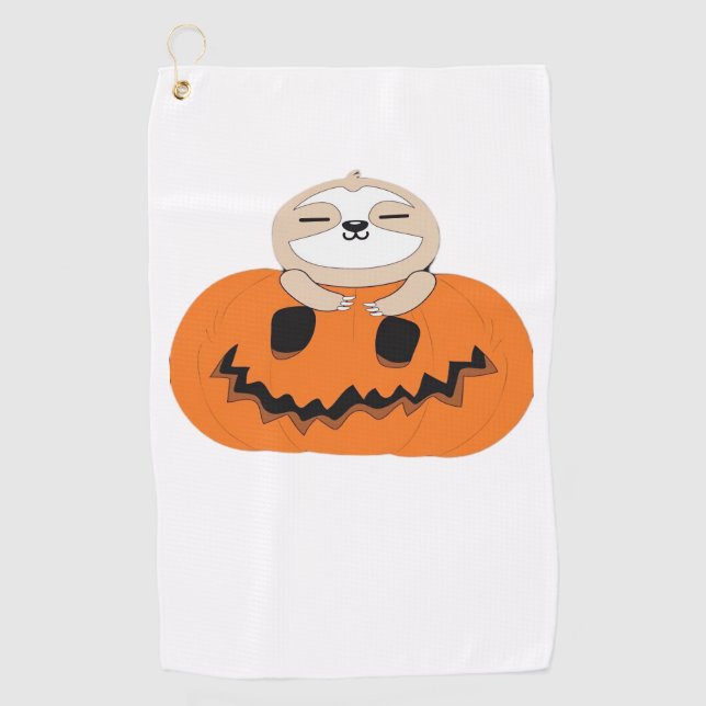 Get Cosy with Our Halloween Sloth T-Shirt – The Ul Golf Towel (Front)