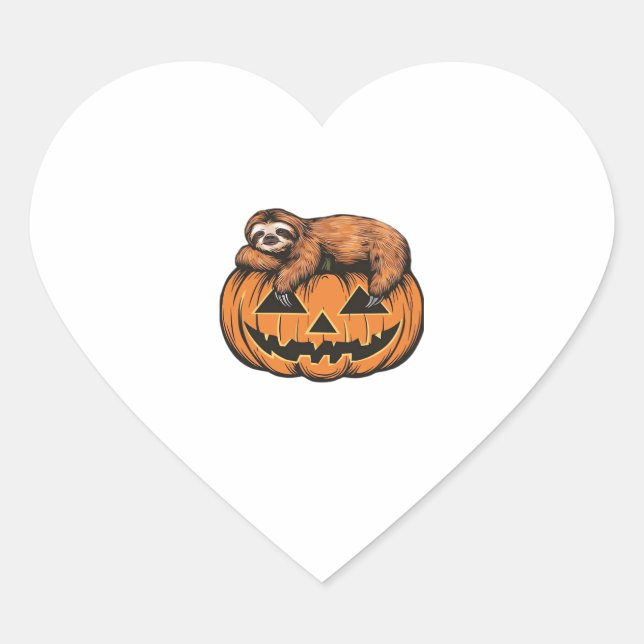 Get Cosy with Our Halloween Sloth T-Shirt – The Ul Heart Sticker (Front)
