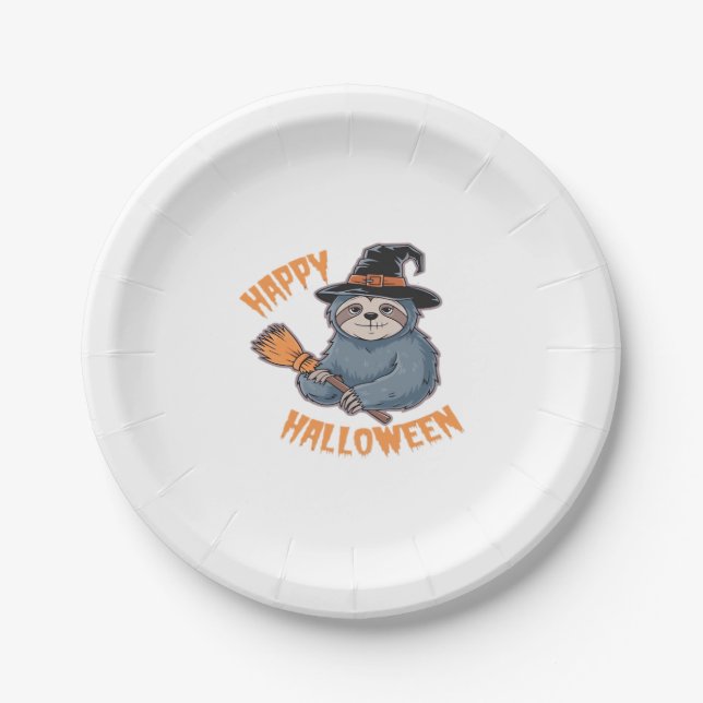 Get Cosy with Our Halloween Sloth T-Shirt � The Ul Paper Plate (Front)