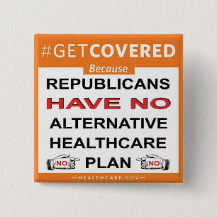 Get Covered Because. . . 15 Cm Square Badge