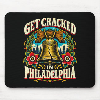 Get cracked in philadelphia retro liberty bell mouse mat