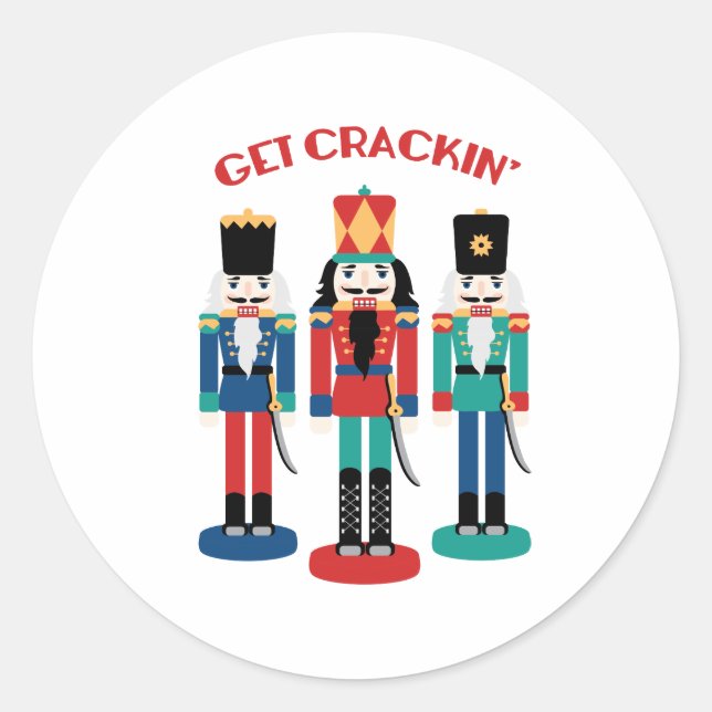Get Crackin' Classic Round Sticker (Front)