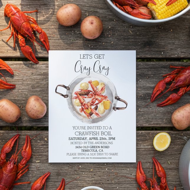Get Cray Cray Crawfish Boil Seafood  Invitation  (Creator Uploaded)