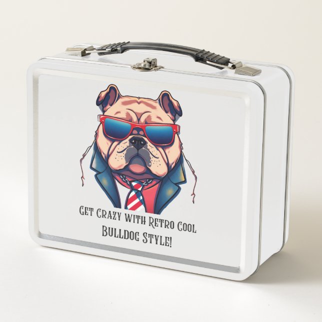 Get Crazy with Retro Cool - Bulldog Style! Metal Lunch Box (Front)