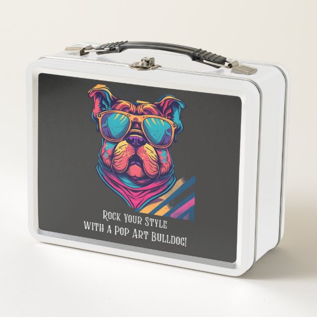 Get Crazy with Retro Cool - Bulldog Style! Metal Lunch Box (Front)