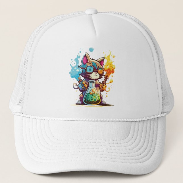 Get Cute and Stylish with the Cat Chemistry Hat (Front)