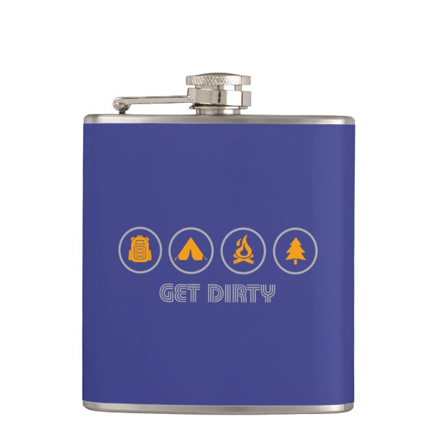 Get Dirty Camping Hip Flask (Front)