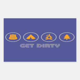 Get Dirty Camping Rectangular Sticker