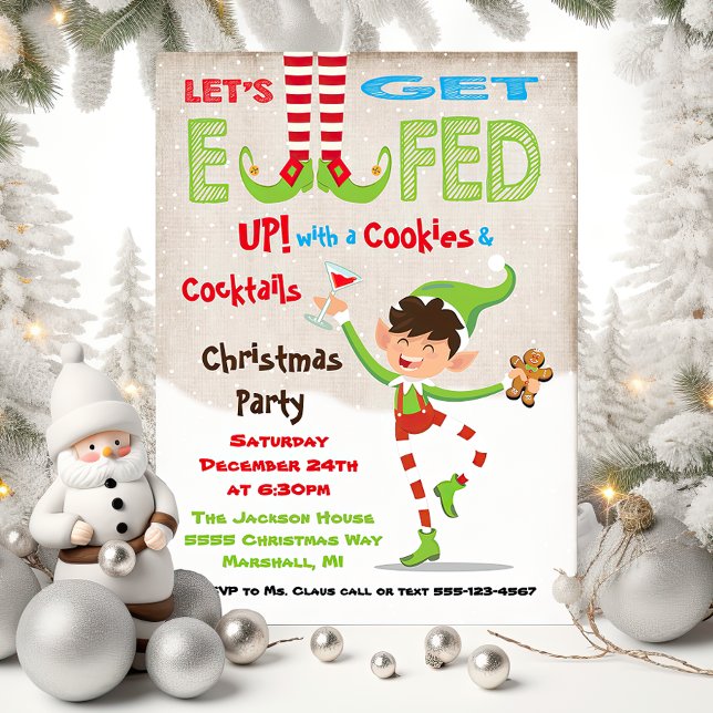 Get Elfed up Cookies and Cocktails Party Invitation (Creator Uploaded)
