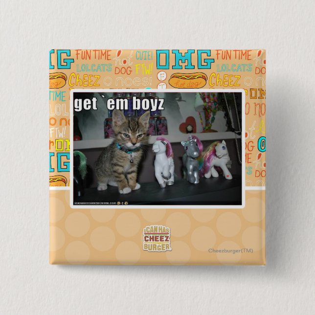 Get em boyz 15 cm square badge (Front)